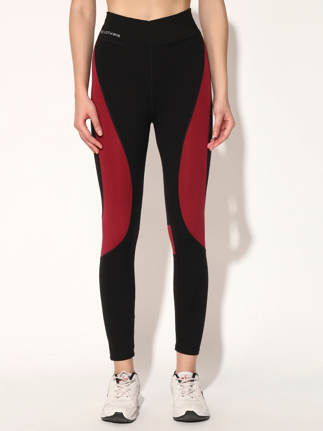 NYLON WOMEN HIGH IMPACT WORKOUT TIGHT - MAROON