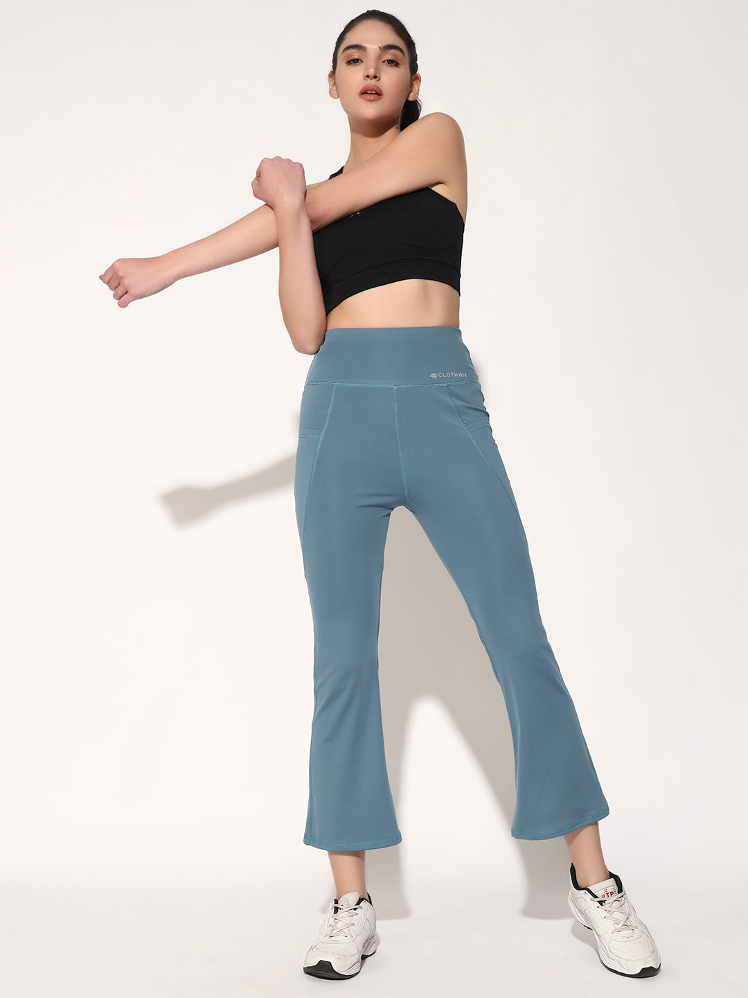 High Rise Workout Flare Pant - Ice Blue