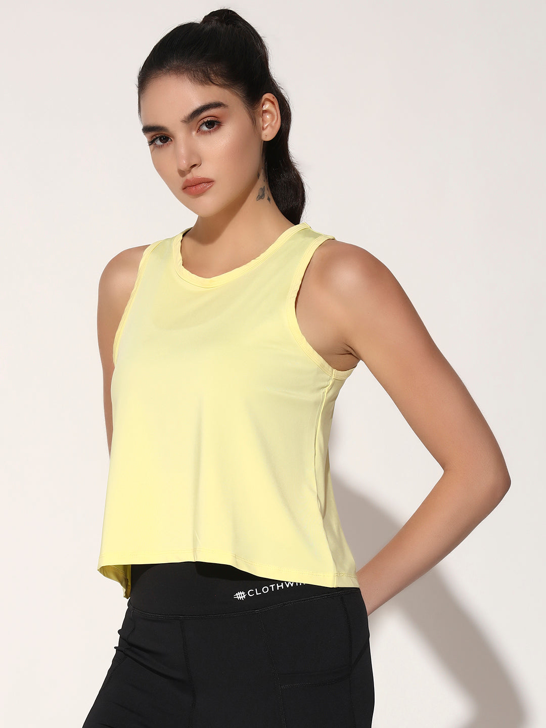 WOMEN WORKOUT T-SHIRT - YELLOW