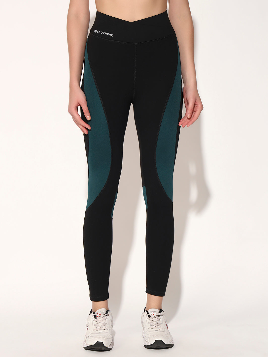 NYLON WOMEN HIGH IMPACT WORKOUT TIGHT - ROYAL GREEN